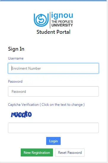 ignou re registration login
