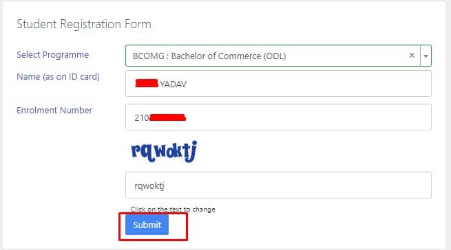 IGNOU Re Registration login details