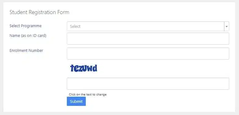 student registration form