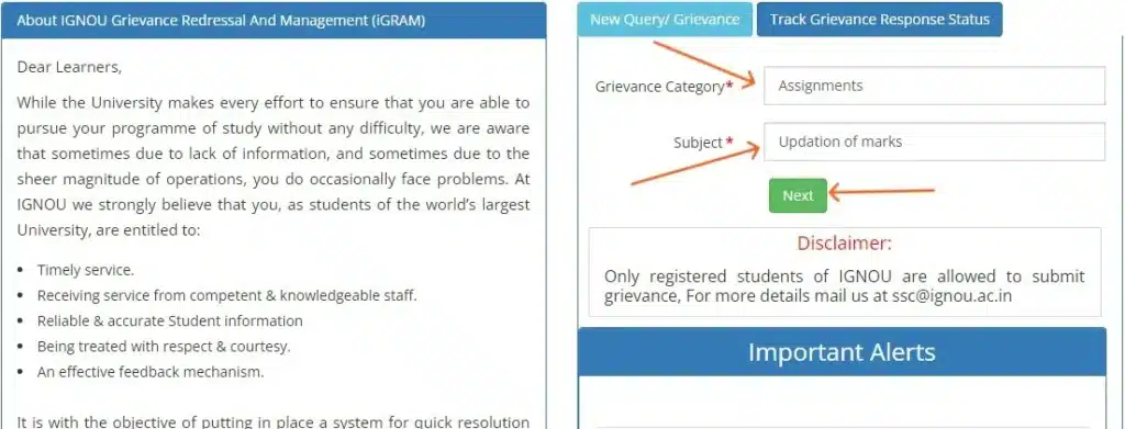 ignou igram online apply